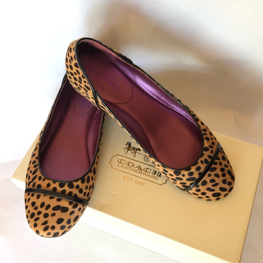 Coach Poppy Randy Cheetah Print Flat Shoes